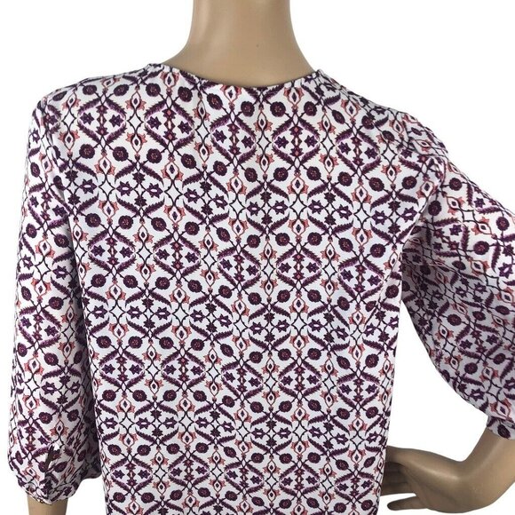 Liz Claiborne Multicolor Floral Print Ruffle Blouse Shirt Top M Office Business - Picture 5 of 7